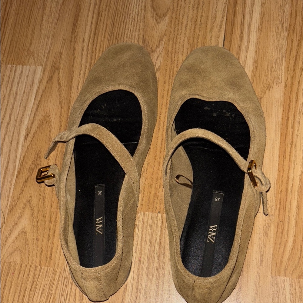 Zara leather ballet flats